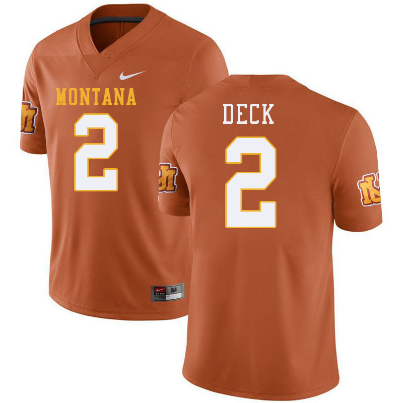 Montana Grizzlies #2 Drew Deck College Football Jerseys Stitched Sale-Throwback